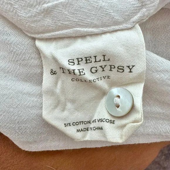 Host Pick SPELL & THE GYPSY COLLECTIVE | Cinder Oversized Cream Tunic Dress | XS - Picture 10 of 10